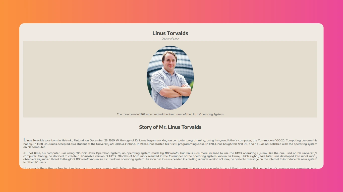 Tribute Page